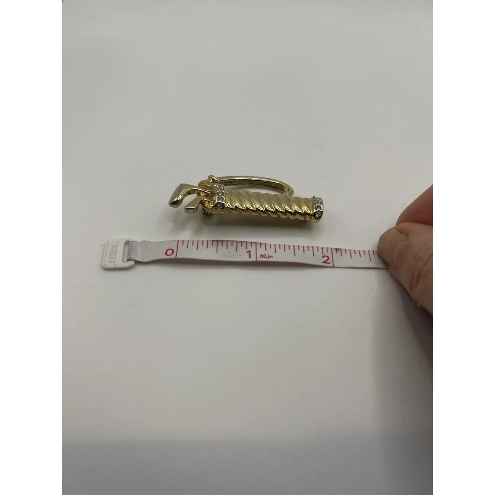 Gold Tone‎ Golf Bag Clubs Brooch Pin Rhinestone Accents Sports Fashion Jewelry